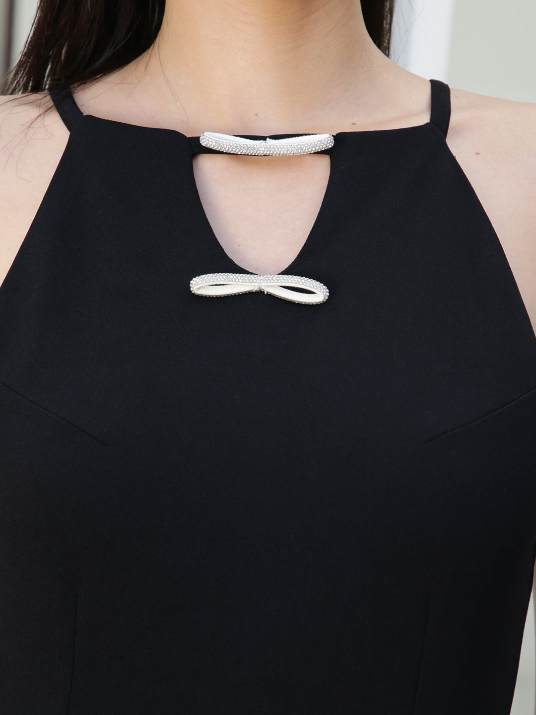 Black Stud Bow Dress