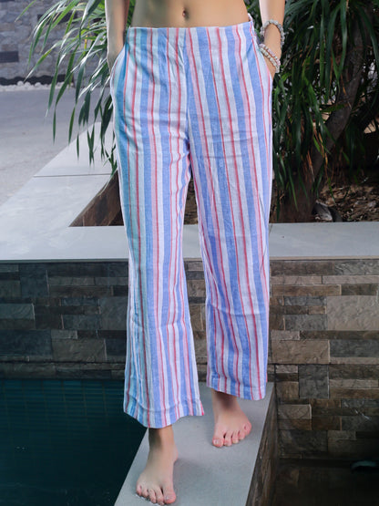 Linen strechable Comfortable Wide leg pants