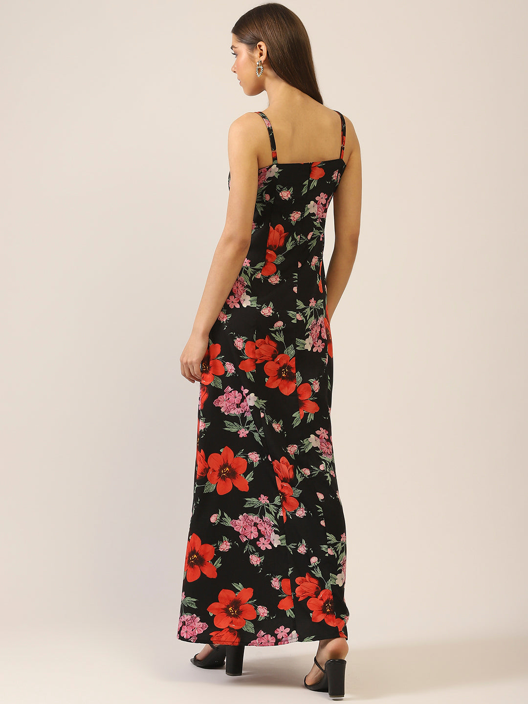 Black Fit-Flare Maxi Dress