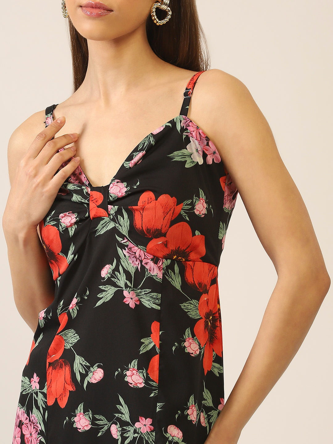 Black Fit-Flare Maxi Dress