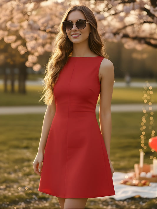 Sera Women Red A-Line Mini Party Dress