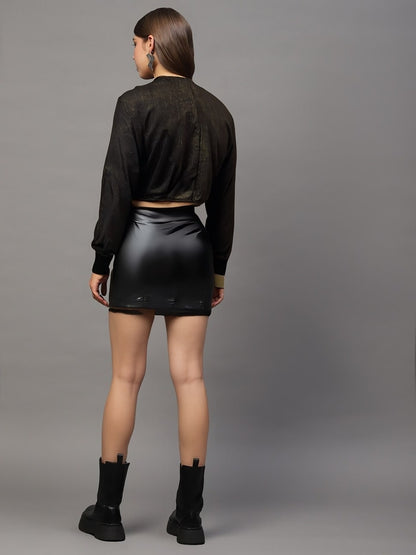 Black Crop Shrug for Women , Party Wear Layer , Stylish Shimmer Shrug