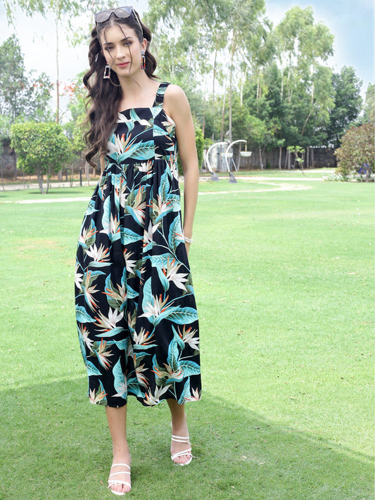 Premium Viscose fit & flare Midi Dress