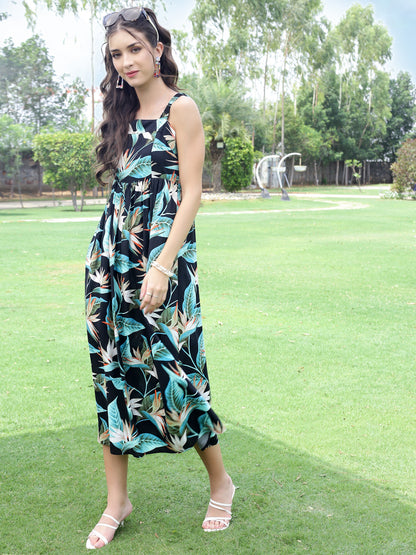 Premium Viscose fit & flare Midi Dress