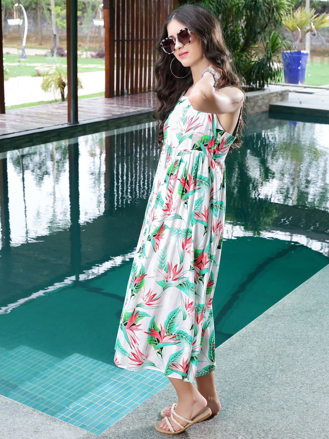 Premium Viscose fit & flare Midi Dress