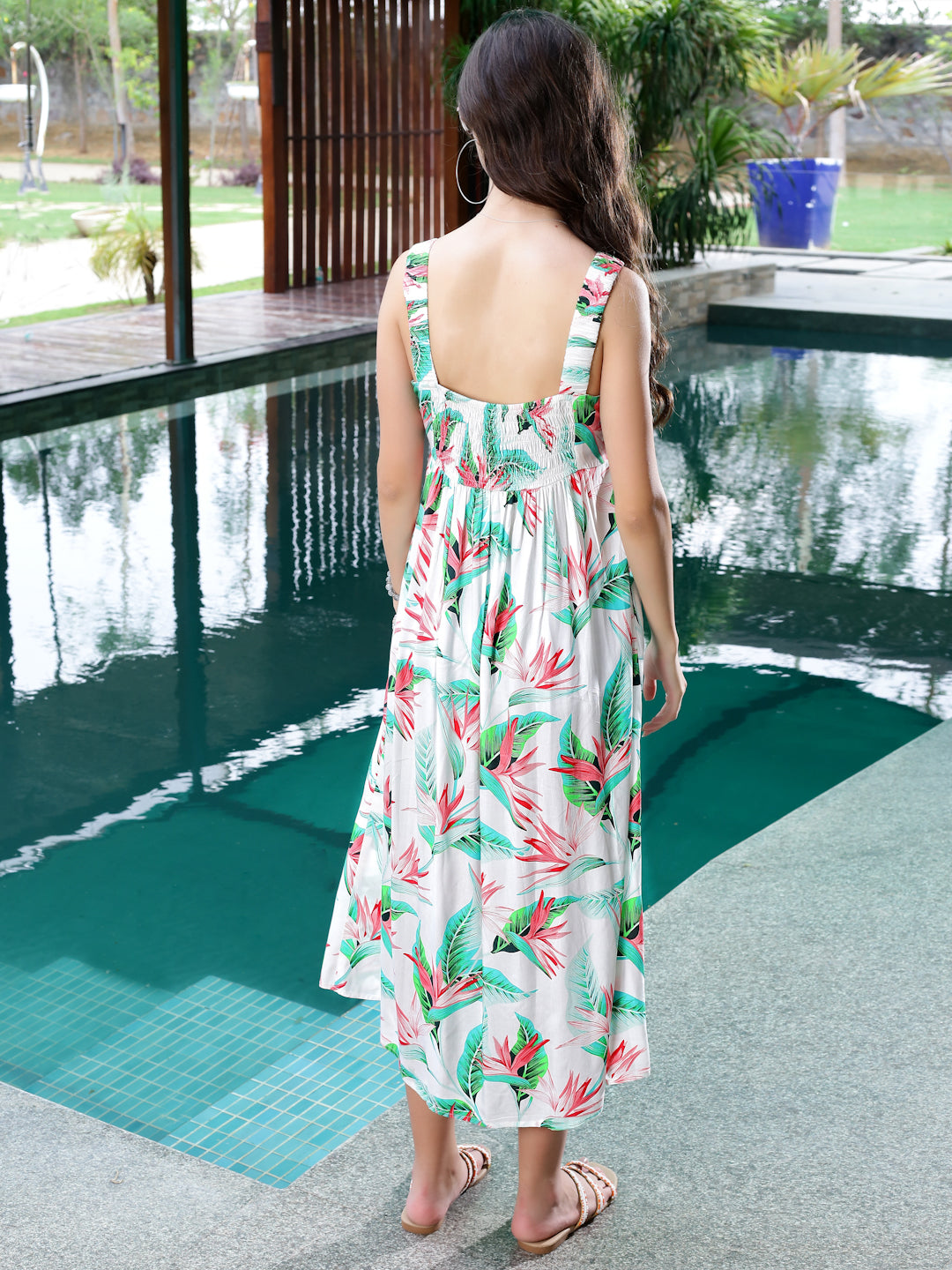 Premium Viscose fit & flare Midi Dress