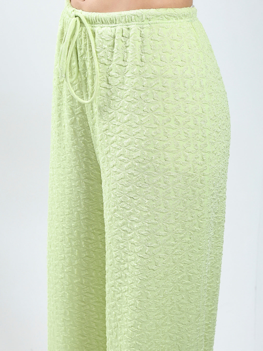 Sera women Lime  solid top and trouser cord-set