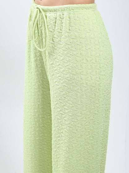 Sera women Lime  solid top and trouser cord-set