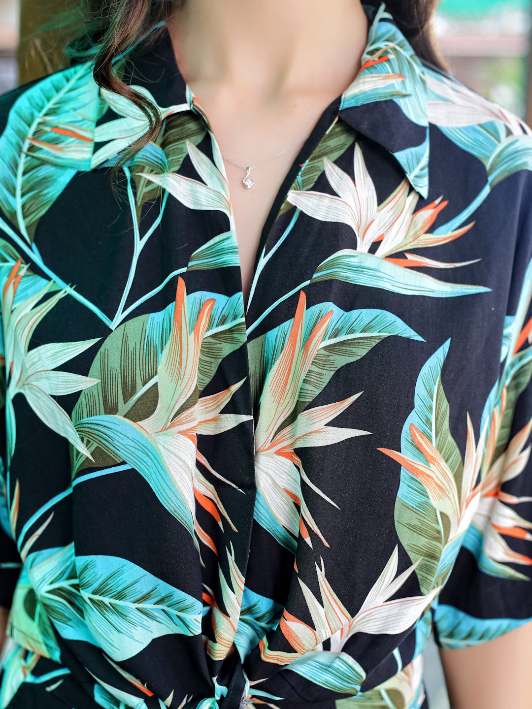 Premium viscose Tie-Front Shirt & Shorts Set