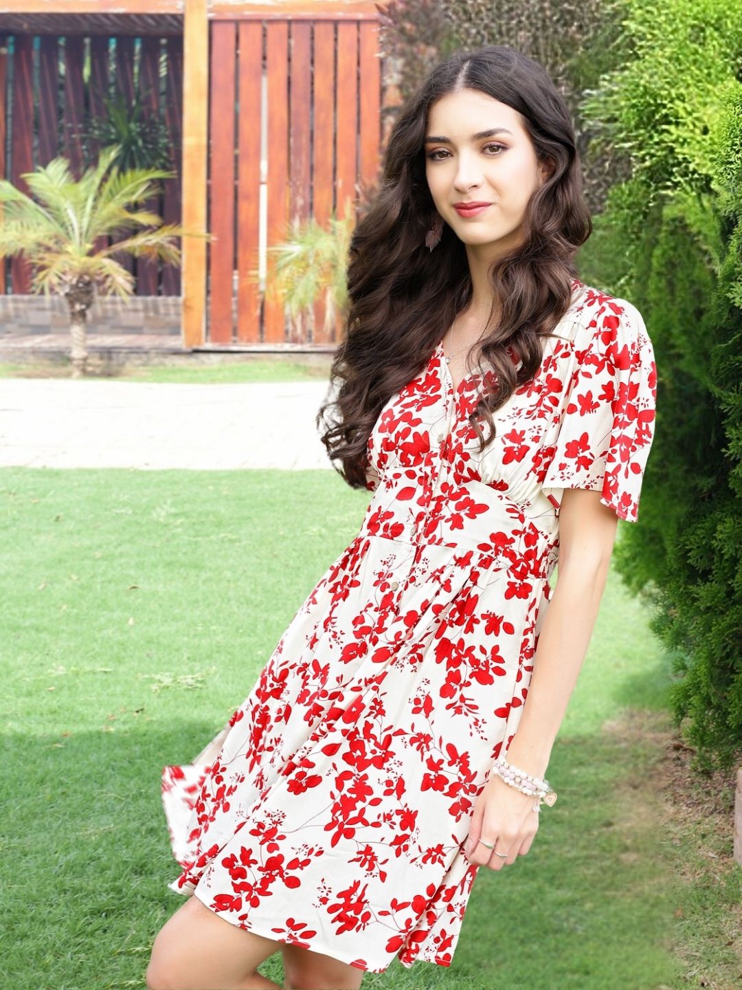 Premium viscose Fit & Flared button down dress