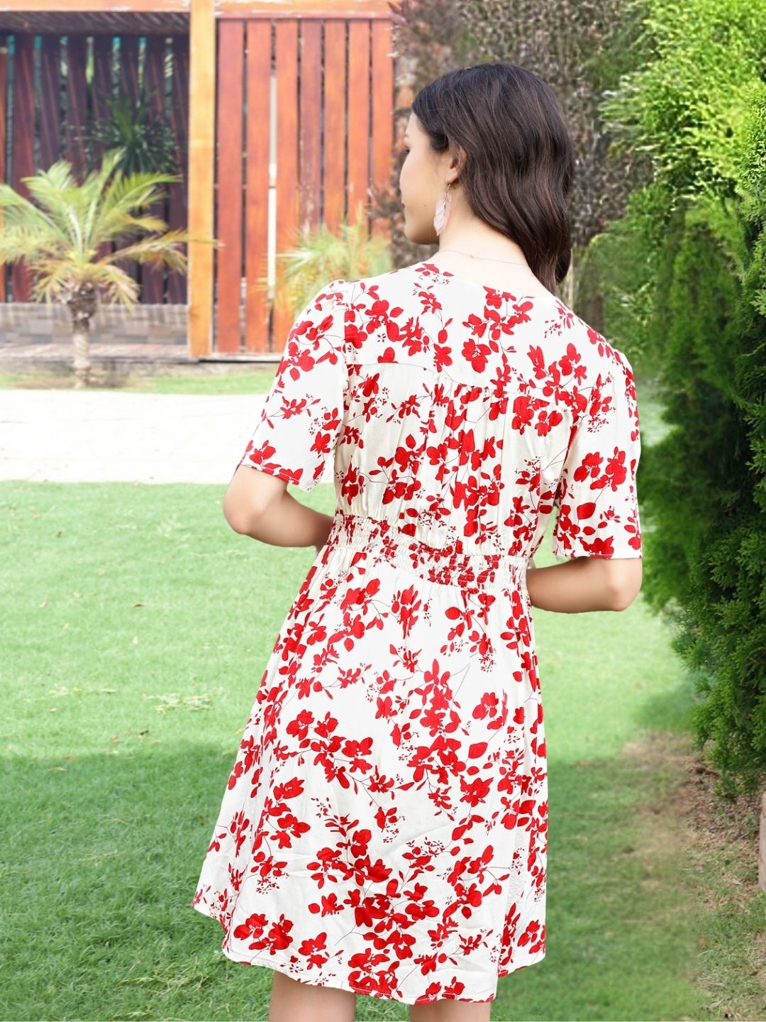 Premium viscose Fit & Flared button down dress