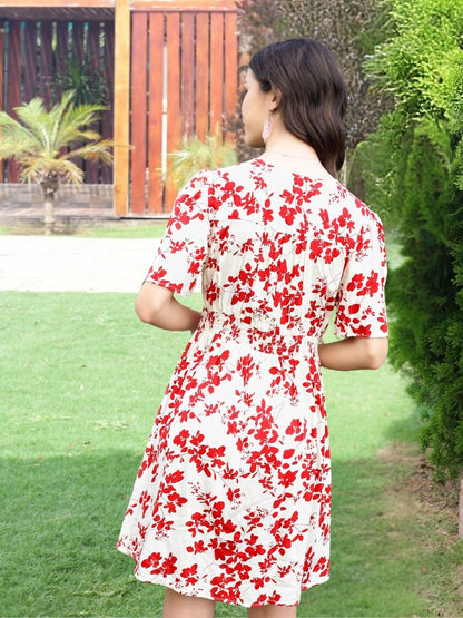 Premium viscose Fit & Flared button down dress
