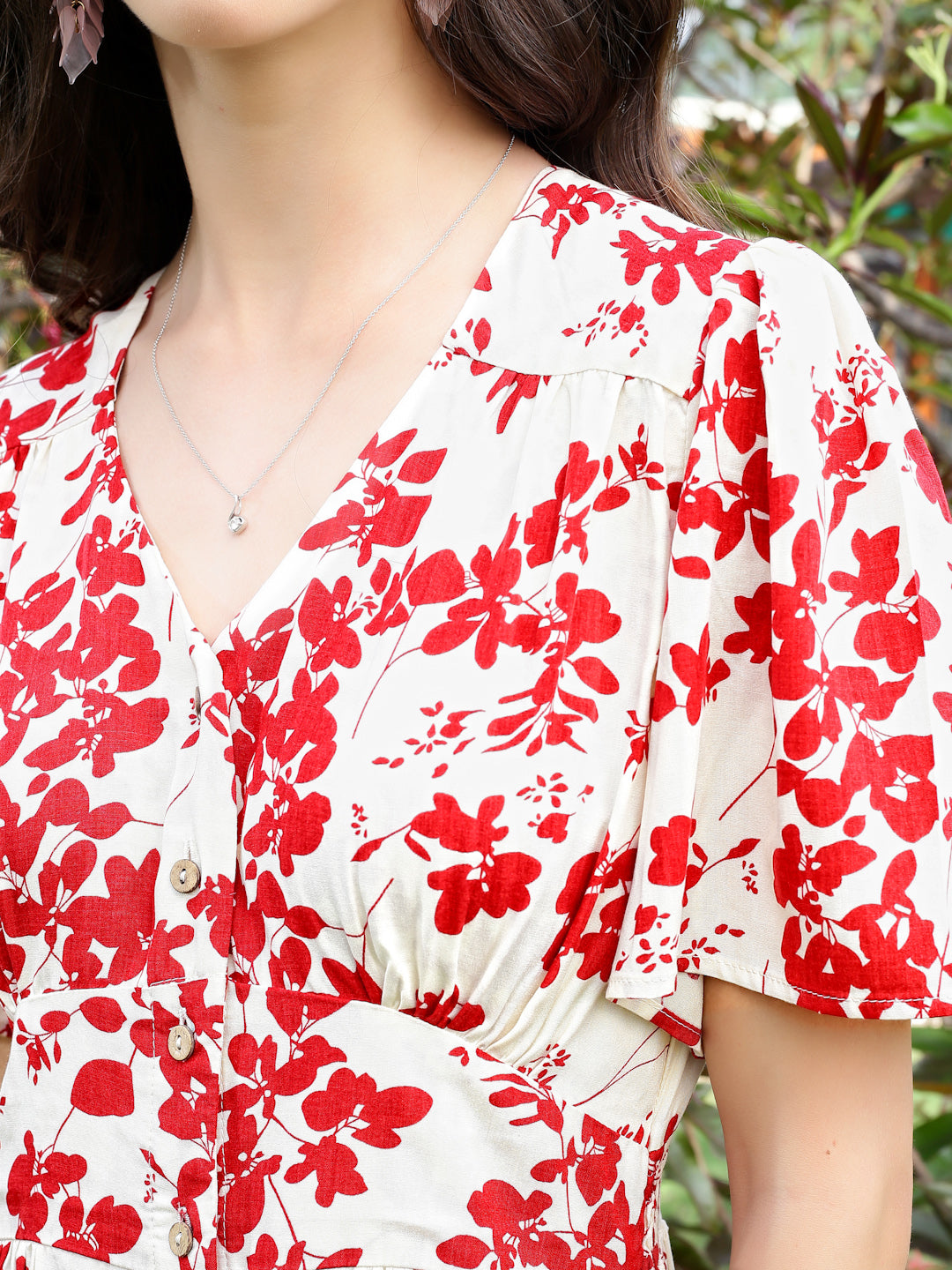 Premium viscose Fit & Flared button down dress