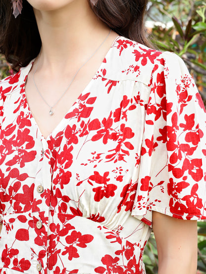 Premium viscose Fit & Flared button down dress