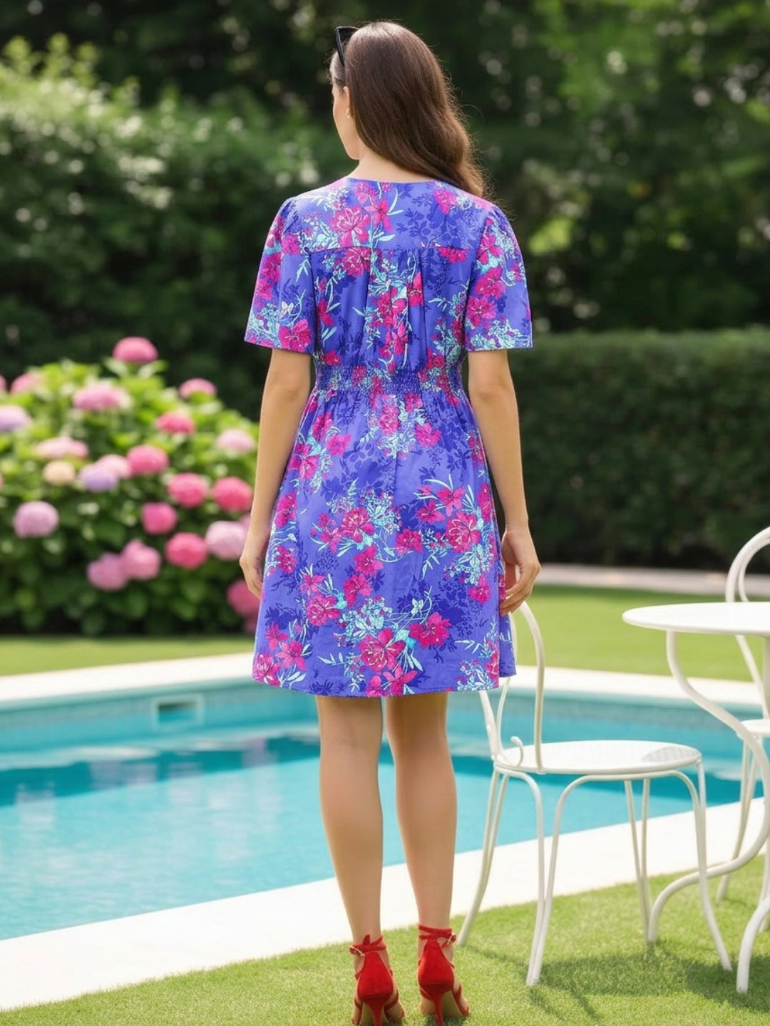 Electric Bloom Violet  Floral Feels with Main Character Energy Mini Dress