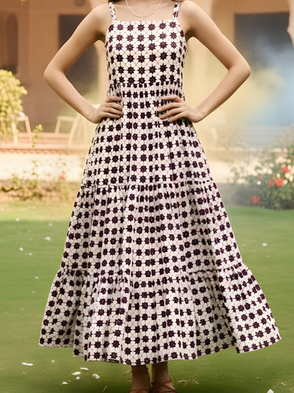 Cotton Boho Fit & Flared Midi Holi Dress