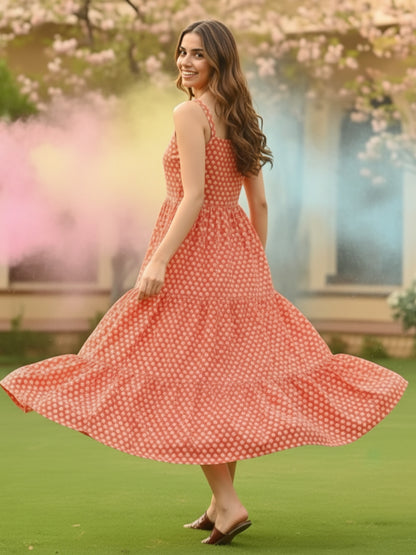 Cotton Boho Holi Midi Dress