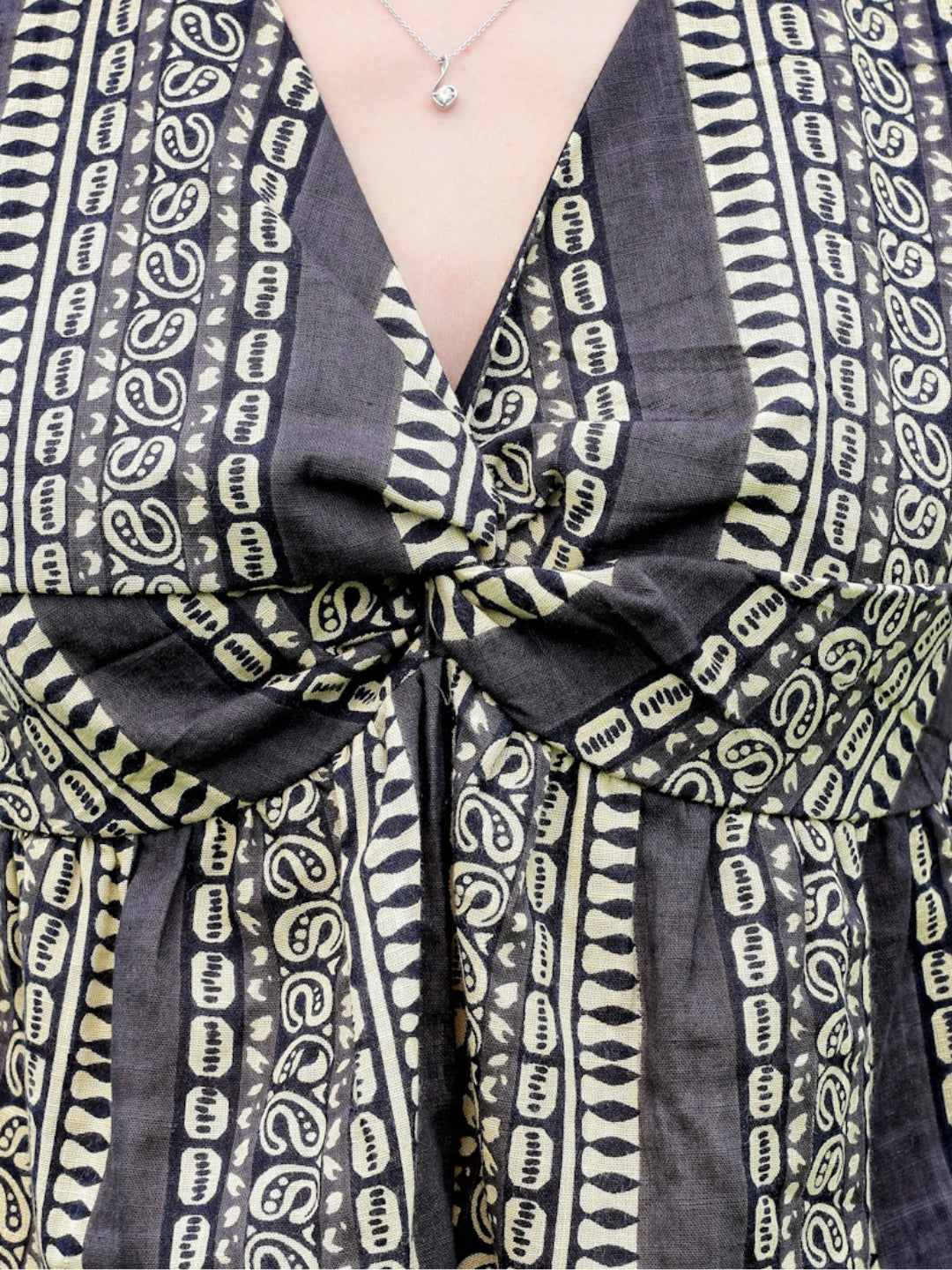 Cotton Holi Tie Front Boho Top