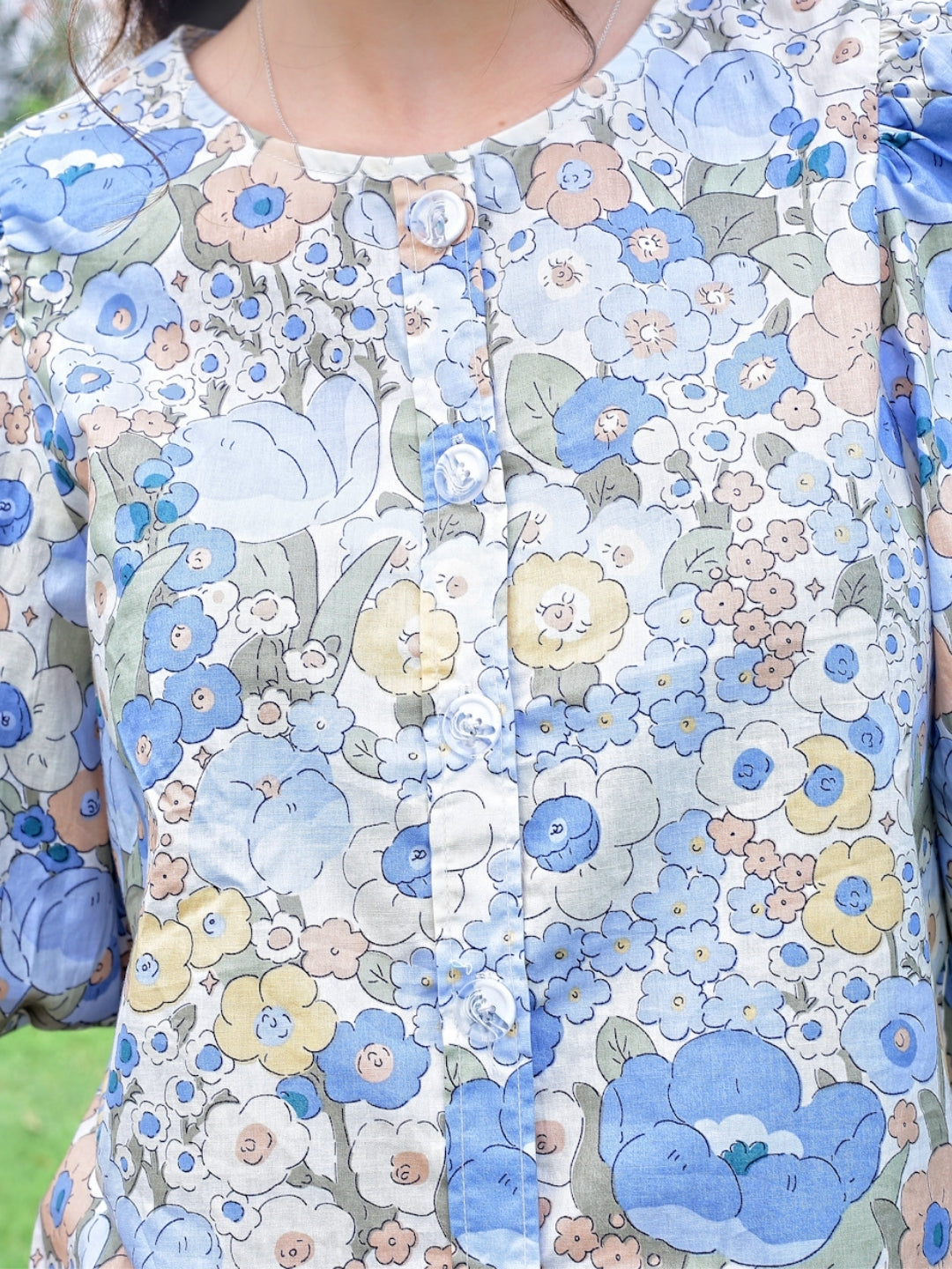 Pastel Baloon Sleeve Premium Cotton Top