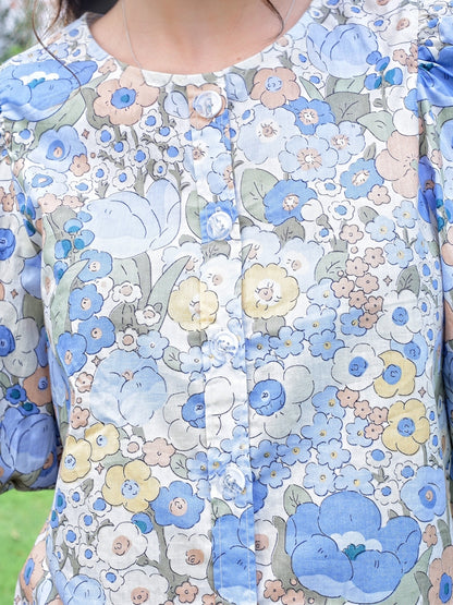 Pastel Baloon Sleeve Premium Cotton Top