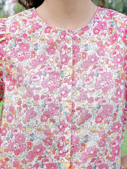 Pastel Baloon Sleeve Premium Cotton Top
