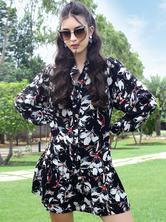 Premium viscose button down shirt dress