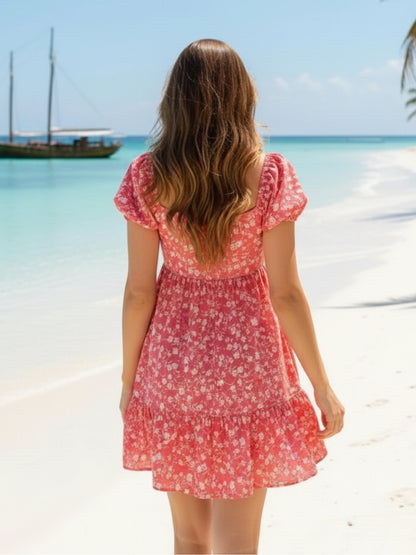 Premium Viscose Puff sleeve fit & flared dress