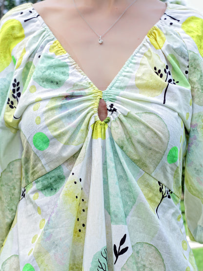 Premium cotton volume Sleeve Mini Dress
