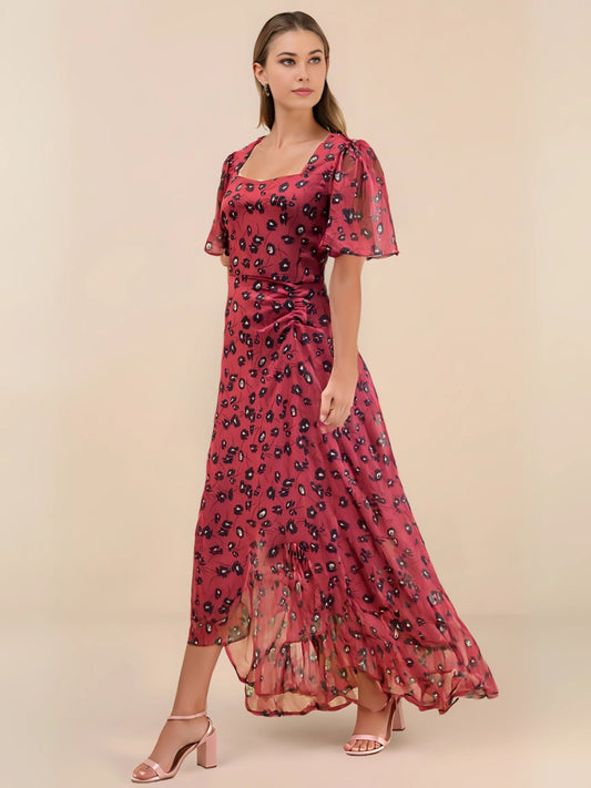 Crimson Crush Flowy, Fierce & Flirty Chiffon Dress