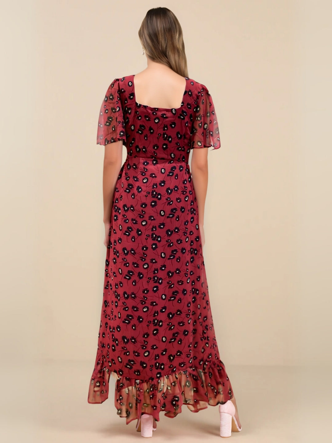 Crimson Crush Flowy, Fierce & Flirty Chiffon Dress