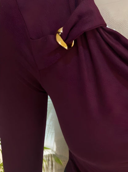 Viscose Draped Neck fitted Top