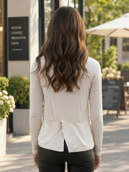 Beige Open Front  Lightweight Long Sleeve Casual Cardigan Shrug