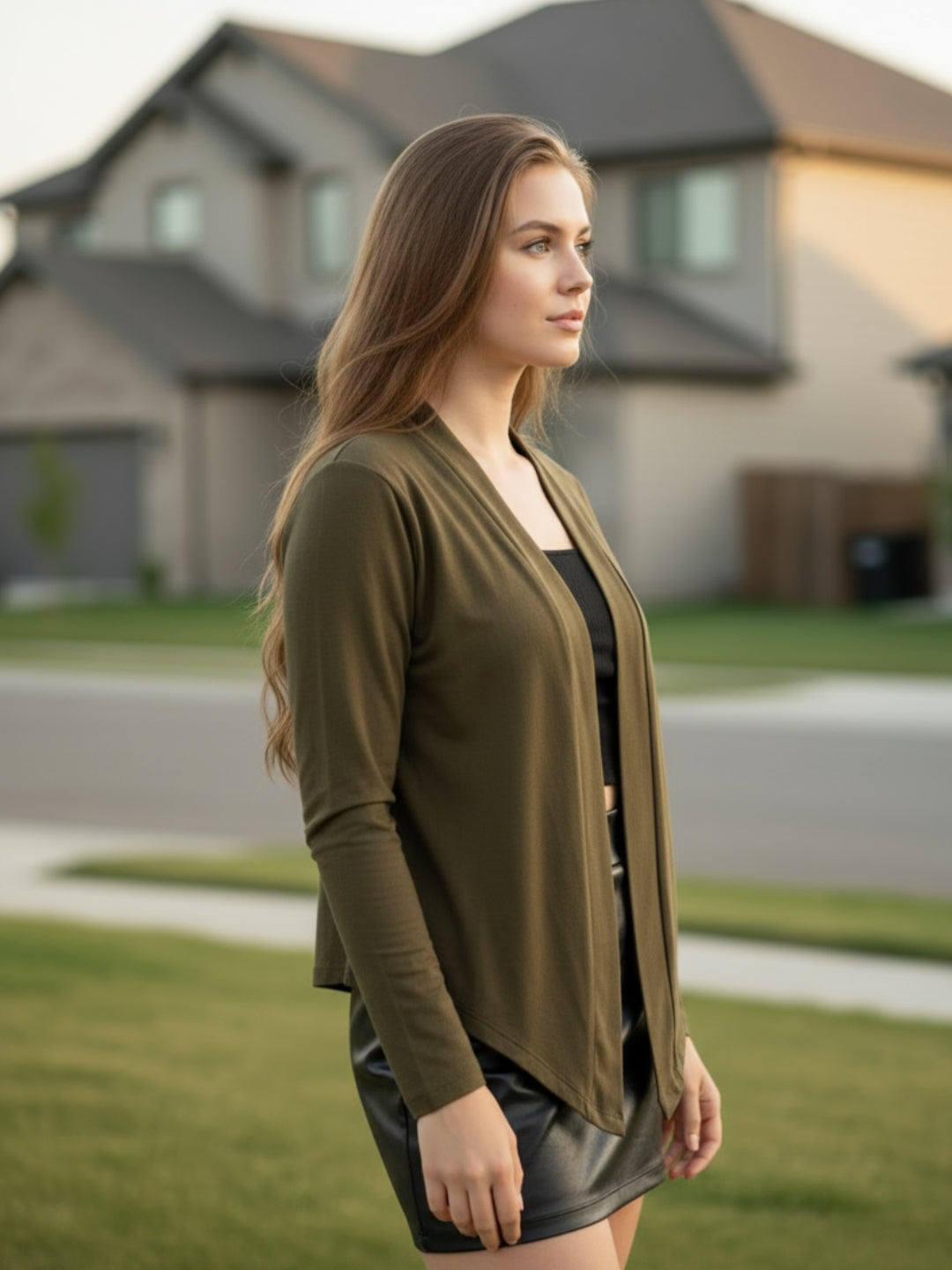 Open Front  Lightweight Long Sleeve Casual Cardigan Shrug
