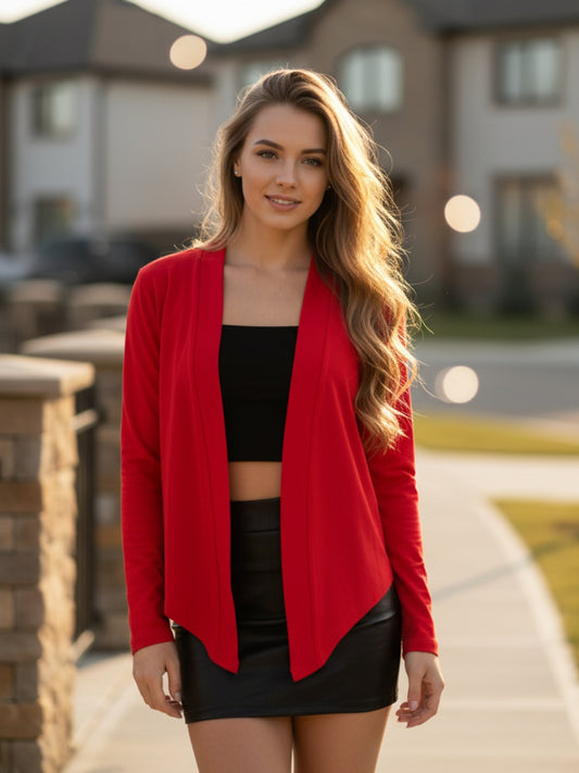 Open Front  Lightweight Long Sleeve Casual Cardigan Shrug