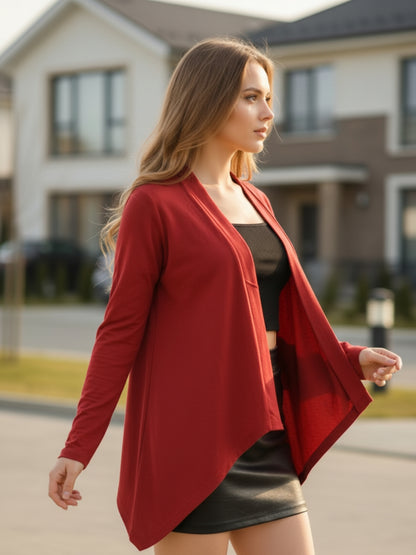 Open Front  Lightweight Long Sleeve Casual Cardigan Shrug