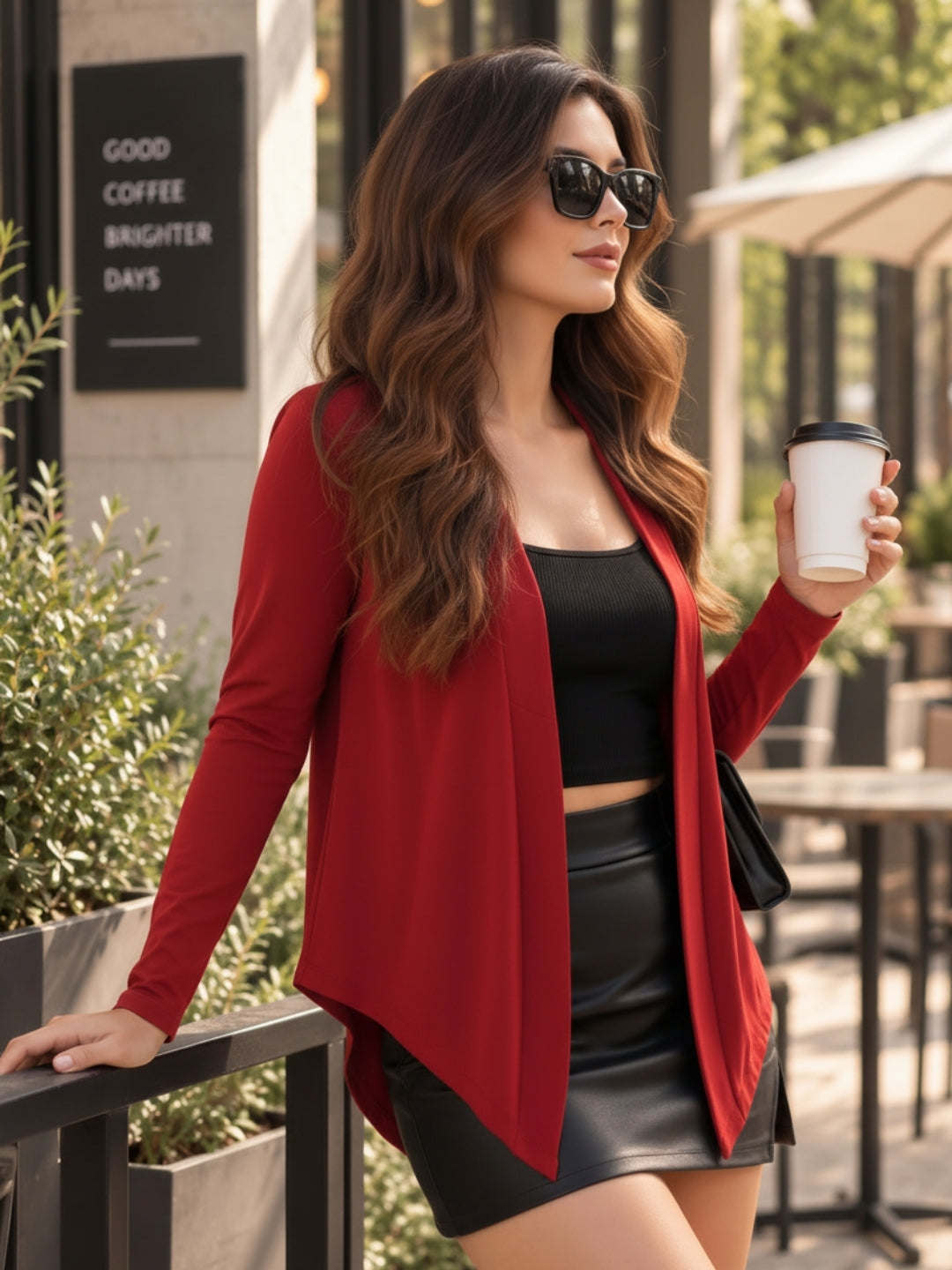 Open Front  Lightweight Long Sleeve Casual Cardigan Shrug