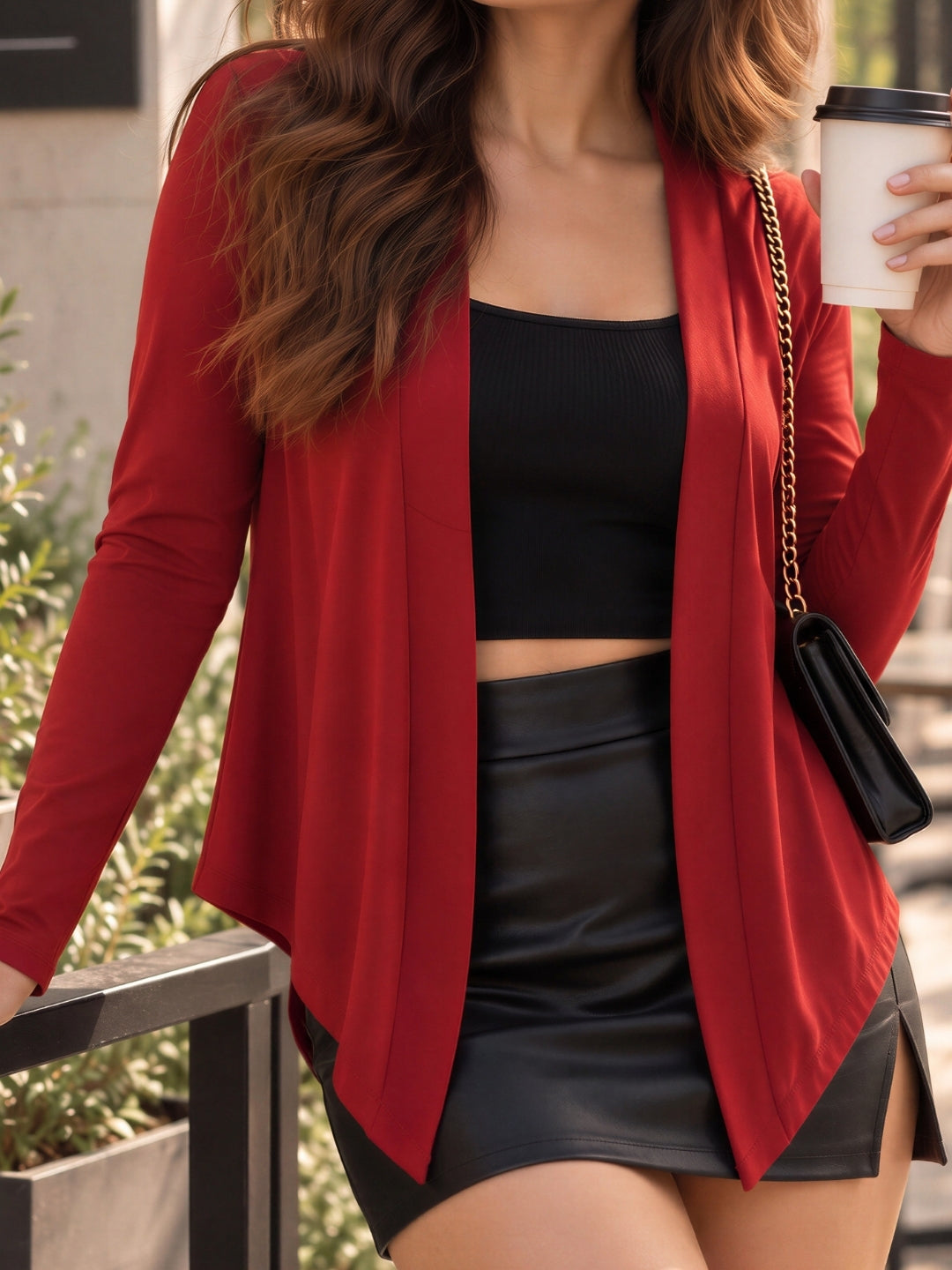 Open Front  Lightweight Long Sleeve Casual Cardigan Shrug