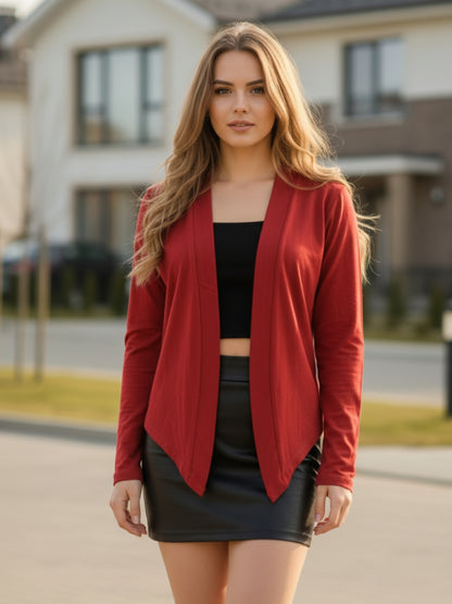 Open Front  Lightweight Long Sleeve Casual Cardigan Shrug