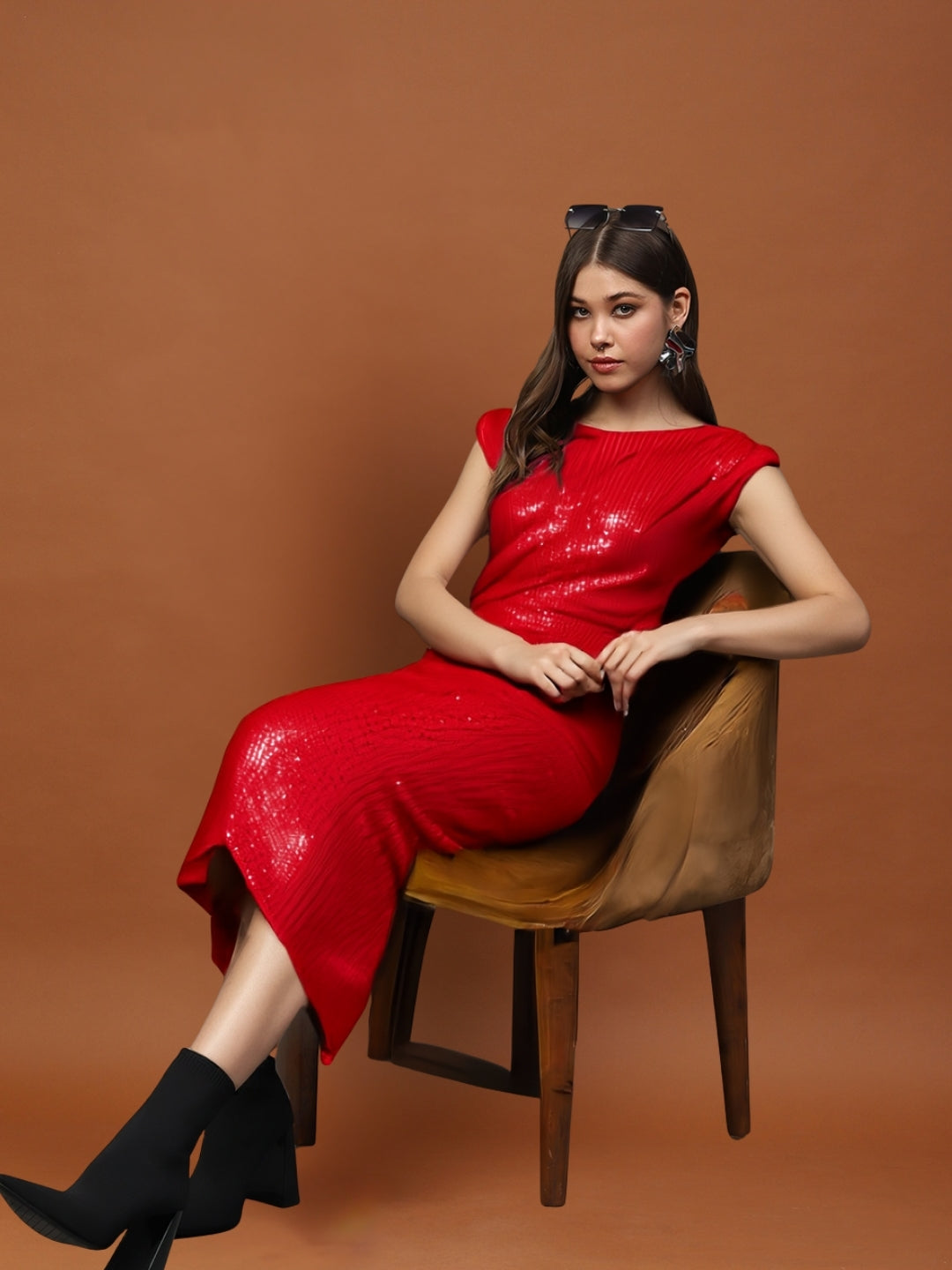 Red Sequin One Shoulder Bodycon Mini Dress – Glamorous Party & Evening Wear