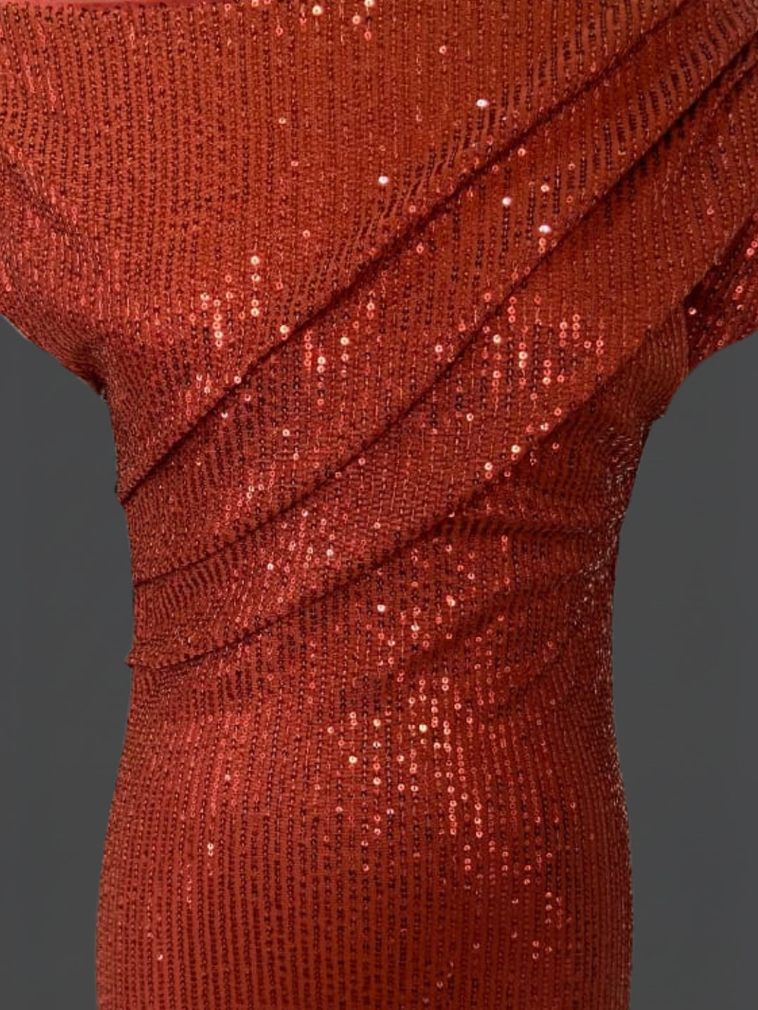 Rust Sequin One Shoulder Bodycon Mini Dress – Glamorous Party & Evening Wear
