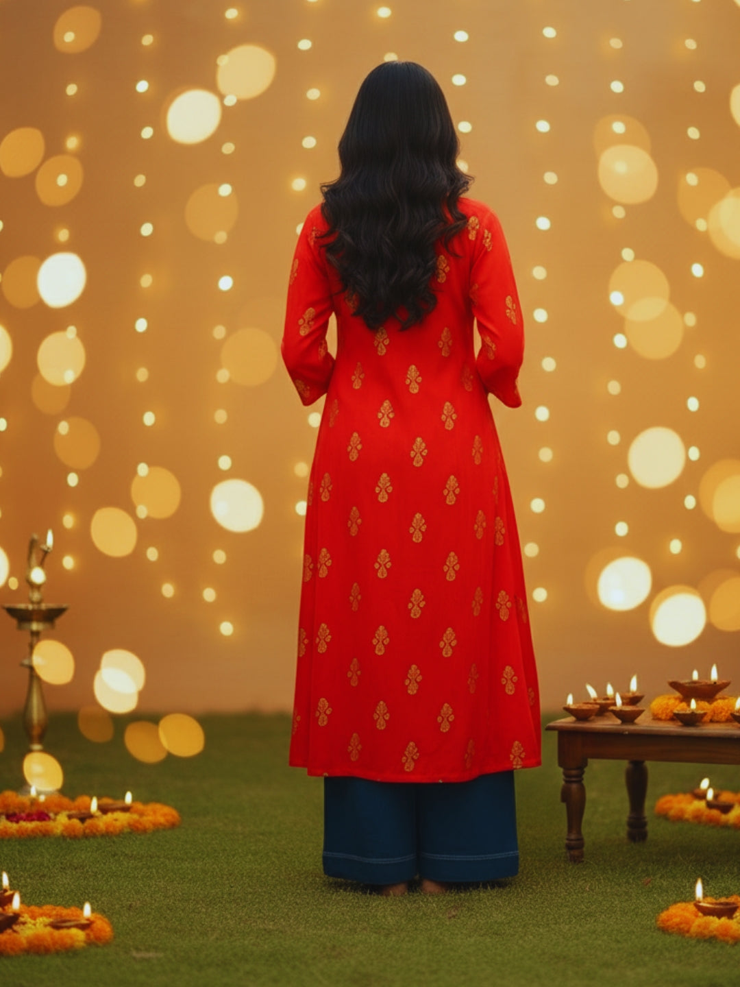 Festive Red Printed Shrug for Women | Elegant Ethnic Layer for Diwali & Party Looks