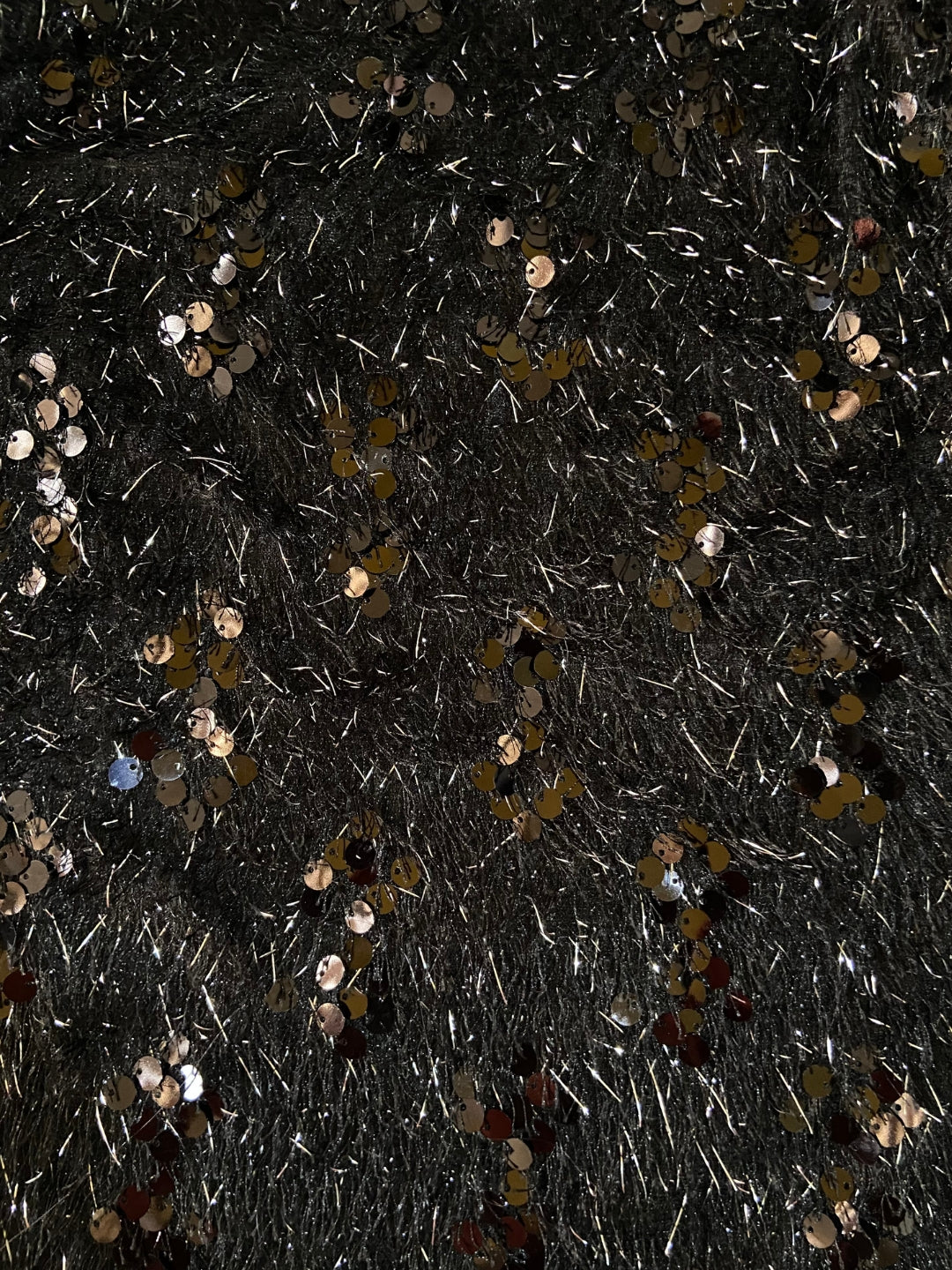 Black Sequin Furry Top for Women – Partywear Shimmer Top | Stylish Designer Evening Top