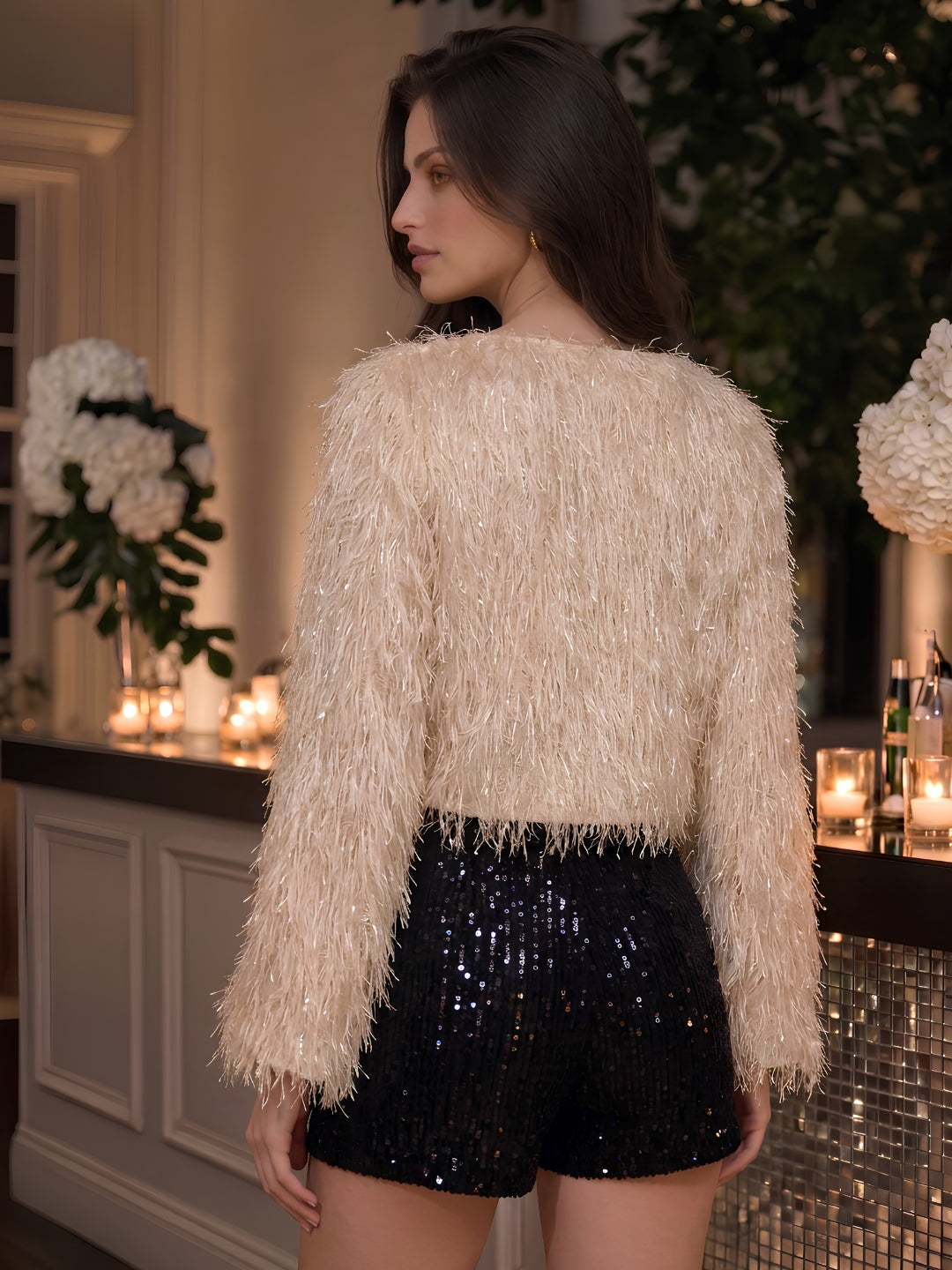 Faux Fur Texture Party CropTop