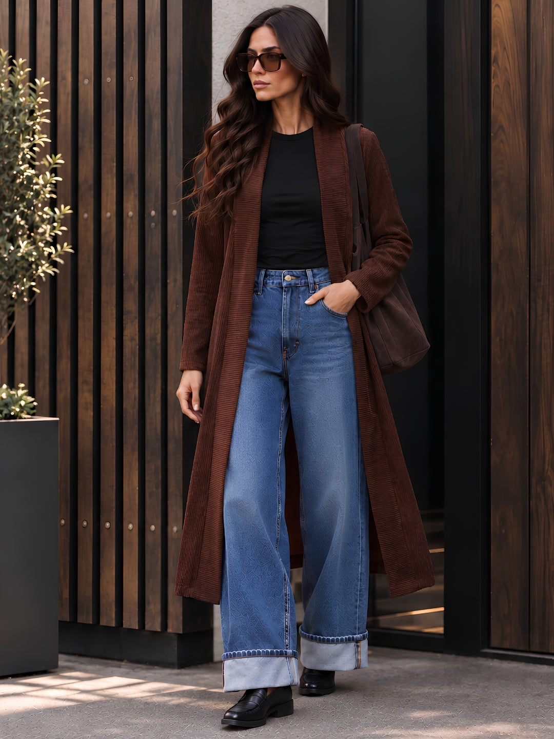 Strechable Textured long Shrug