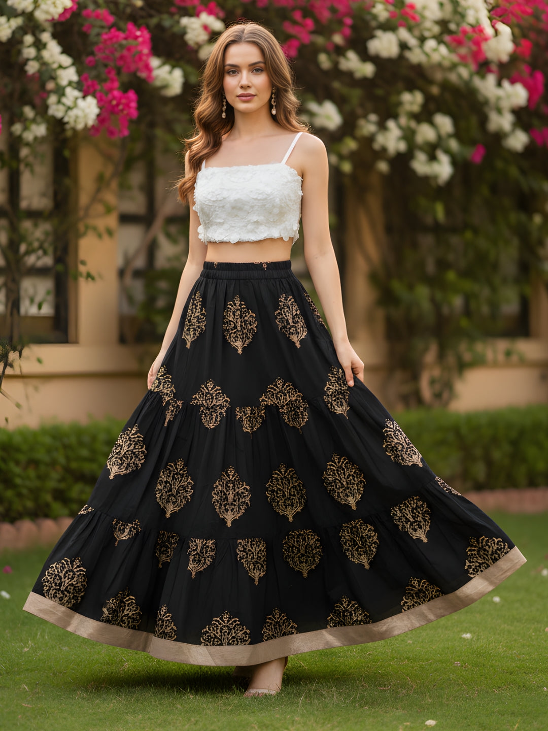 Sera Cotton Bohemian Maxi Party Skirts