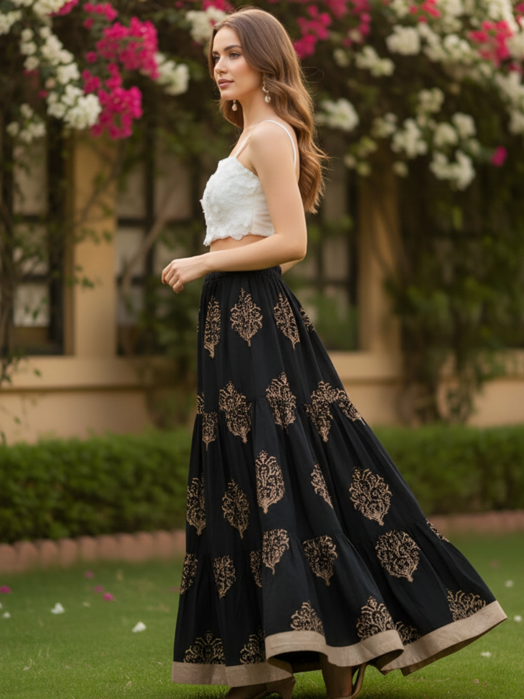 Sera Cotton Bohemian Maxi Party Skirts