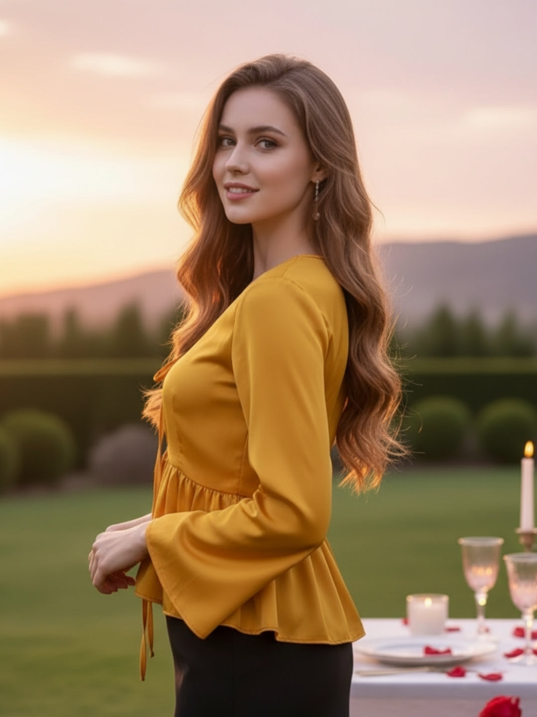 Yellow Tie-Up Shrug for Women