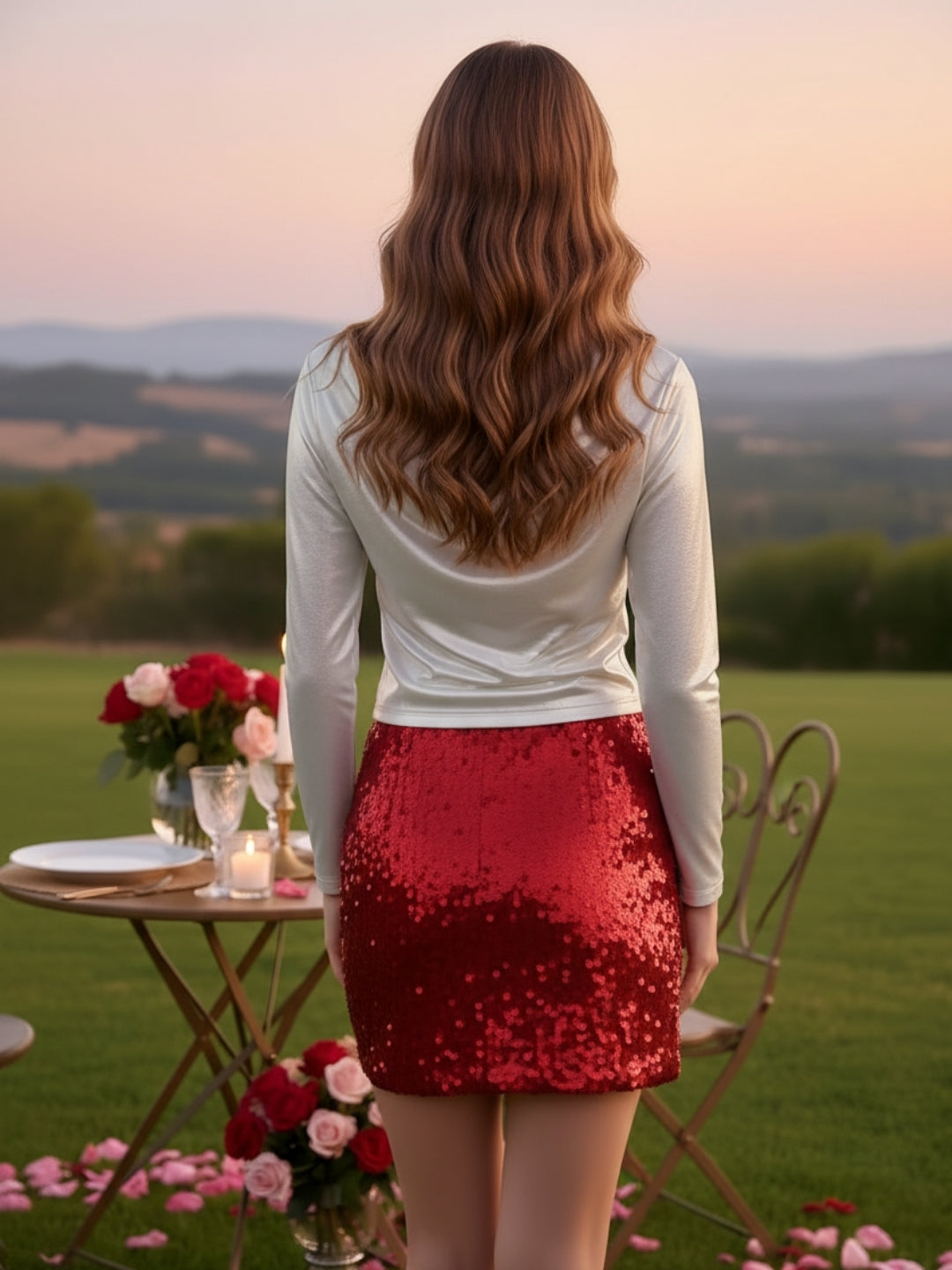 Ecru Beige Foil Cowl Neck Top | Long Sleeve Slim Fit Party Wear Top