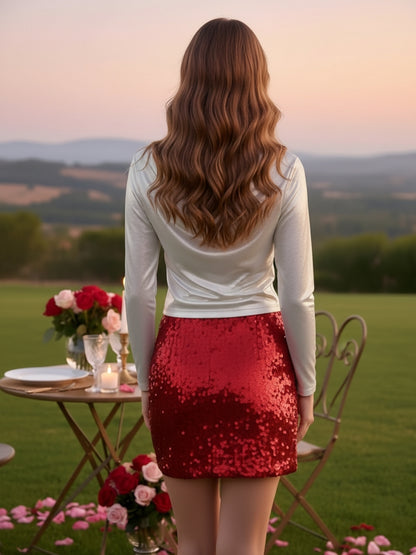 Ecru Beige Foil Cowl Neck Top | Long Sleeve Slim Fit Party Wear Top