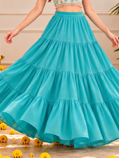 Georgette Tiered Festive Skirt